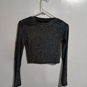 Forever 21 Small Silver metallic crop top